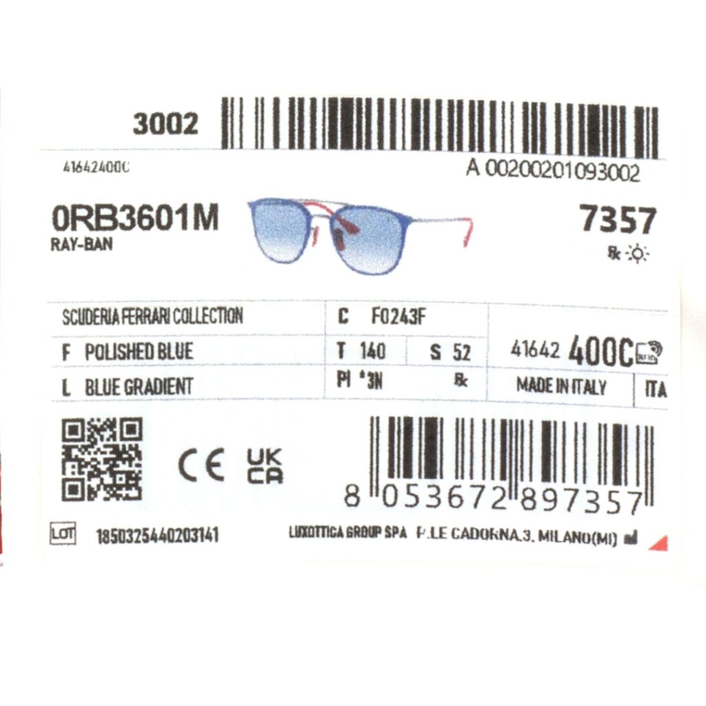 عینک آفتابی ریبن فراری RB 3601-M F024/3F 7 عینک آفتابی ریبن فراری RB 3601-M F024/3F